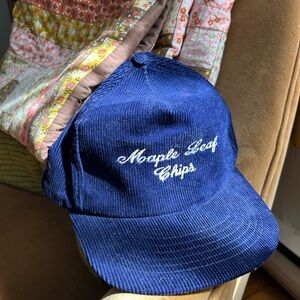 Blue Corduroy Cap with Embroidered Logo